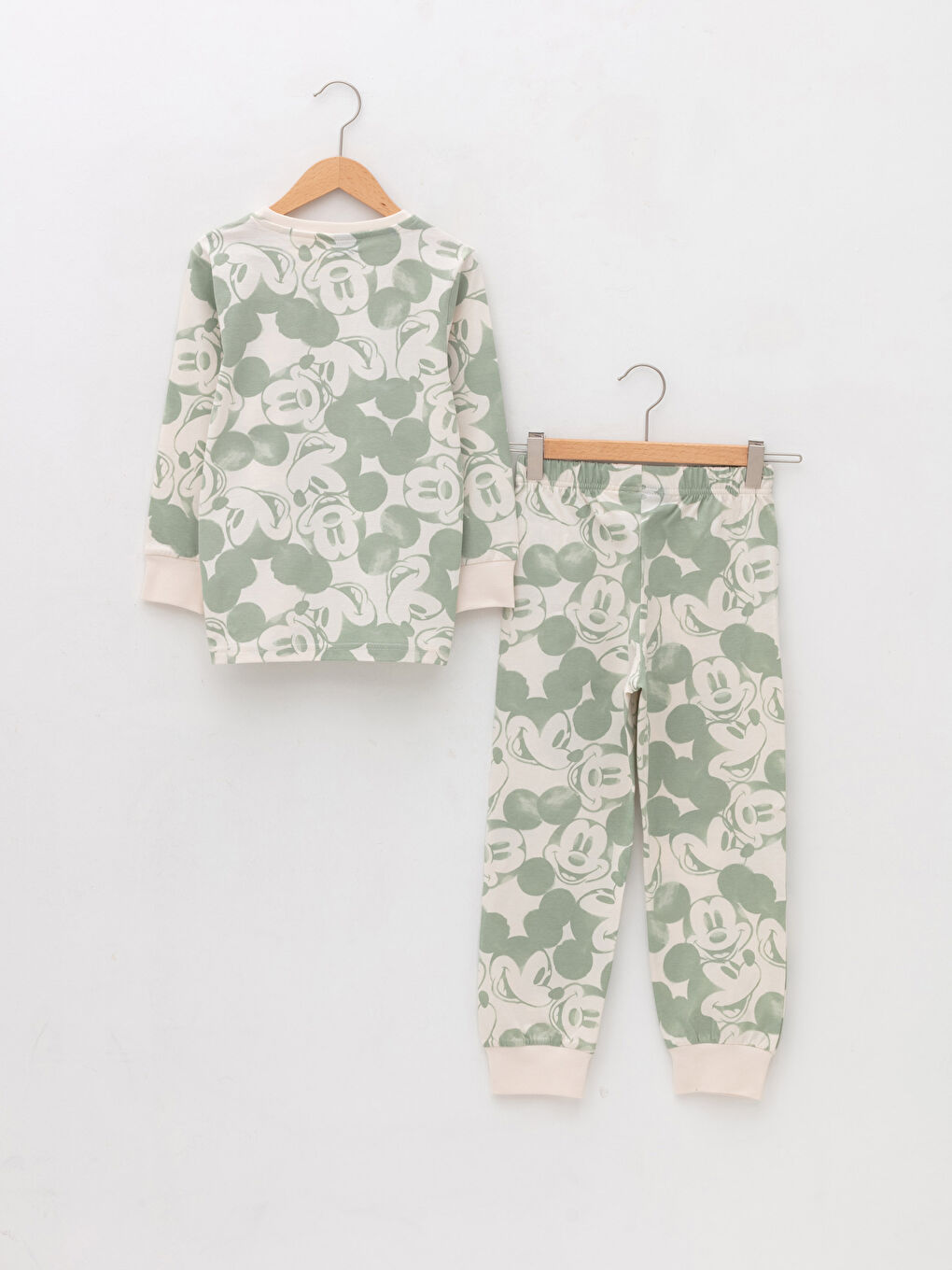 Ekru Mickey Mouse Kardeş Ürünler Erkek Çocuk Pijama Takımı-6