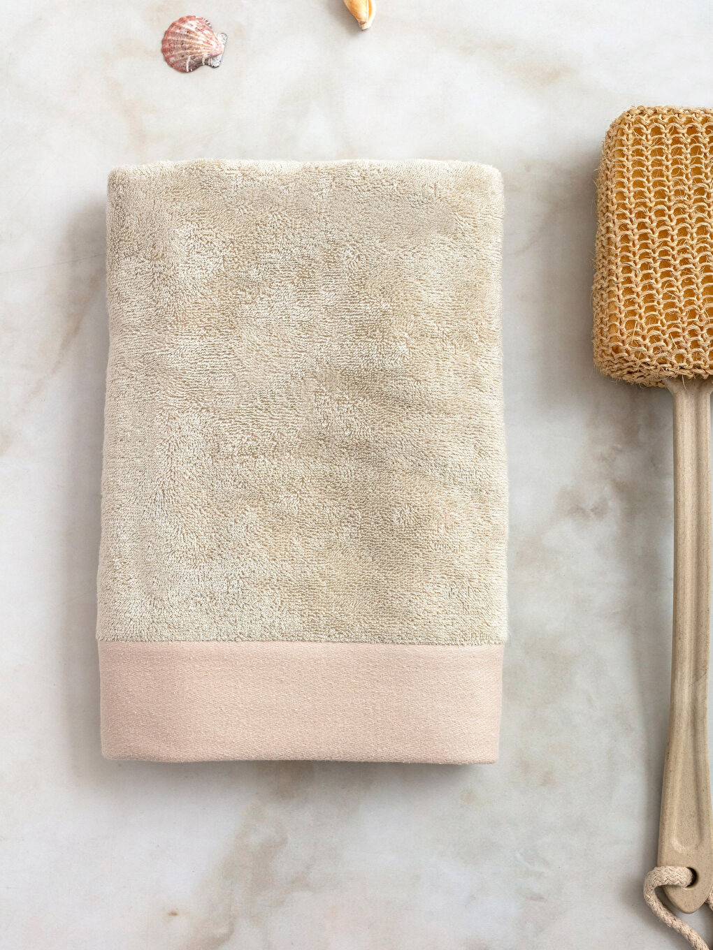 Bej Düz Bambu Banyo Havlusu 70x140-1