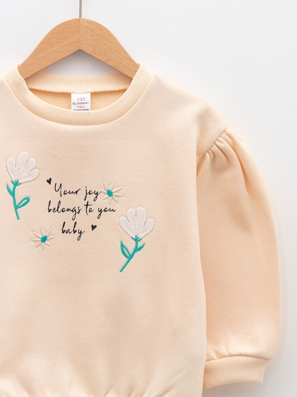 Crew Neck Long Sleeve Printed Baby Girls' Sweatshirt-2