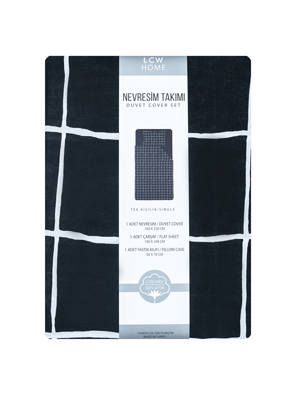 Single Woven Checkered Duvet Cover Set-6