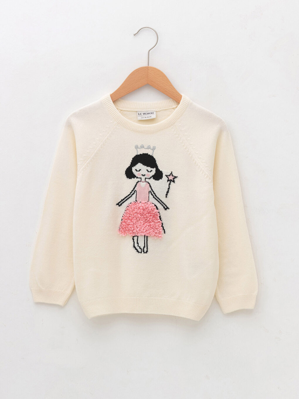 Crew Neck Patterned Long Sleeve Girls' Knitwear Sweater