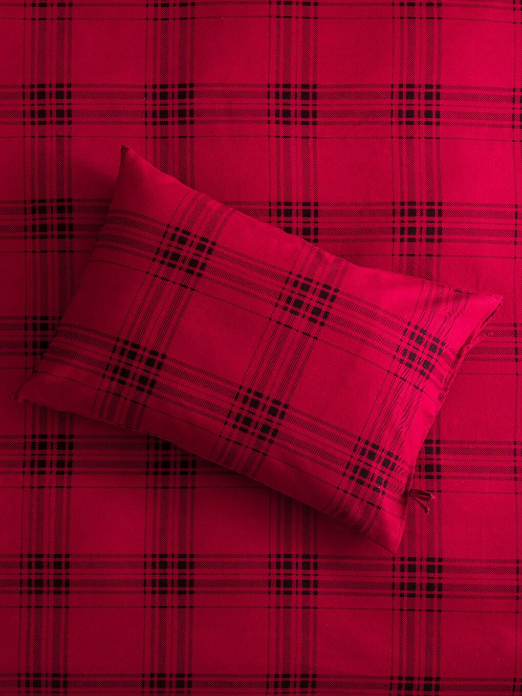 LCW HOME Single Plaid Patterned Flannel Duvet Cover Set -W1HR21Z8-F9C