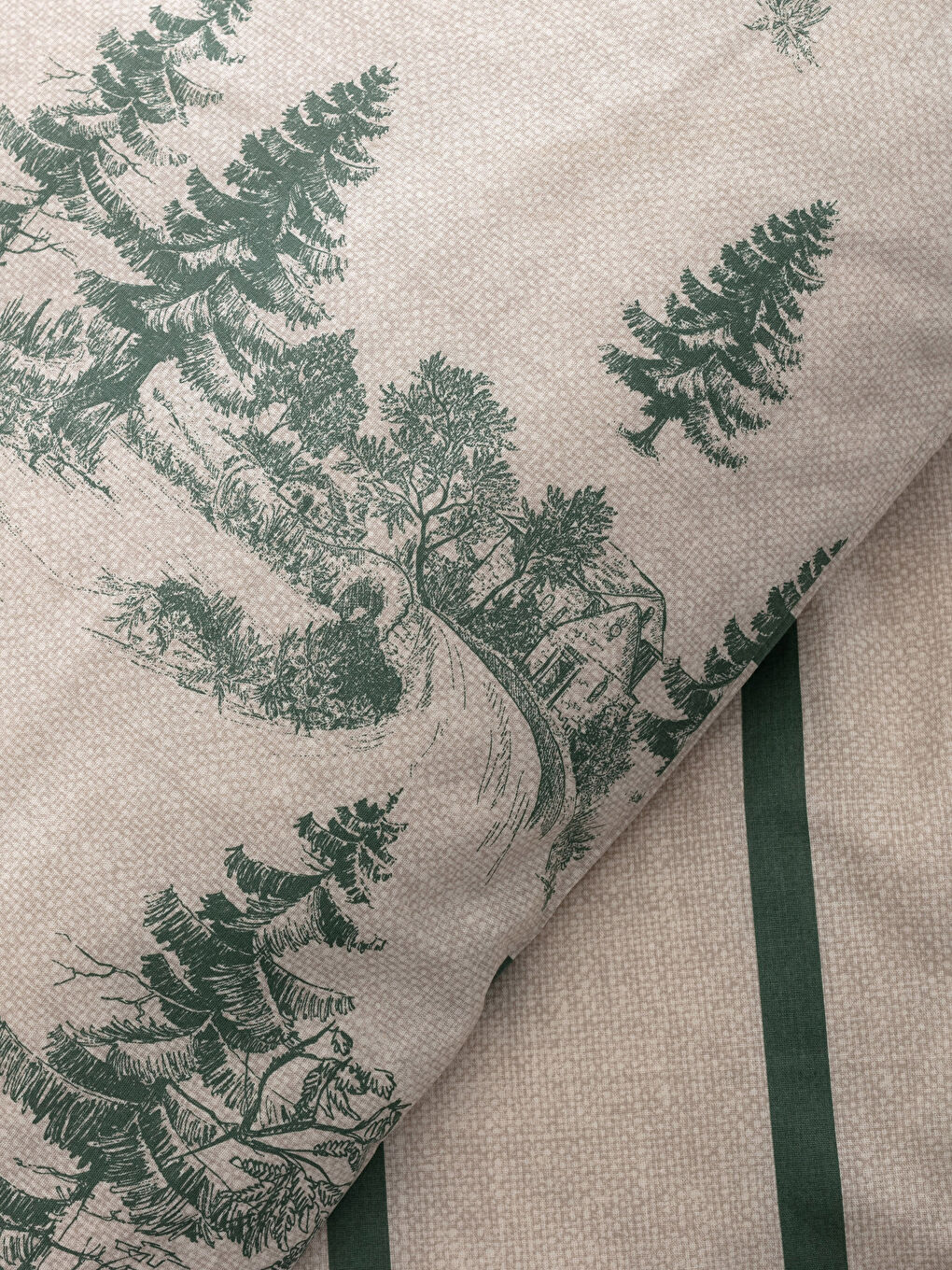 LCW HOME Christmas Themed Double Double Sided Patterned Woven Duvet Cover Set -W1HR24Z8-F9C