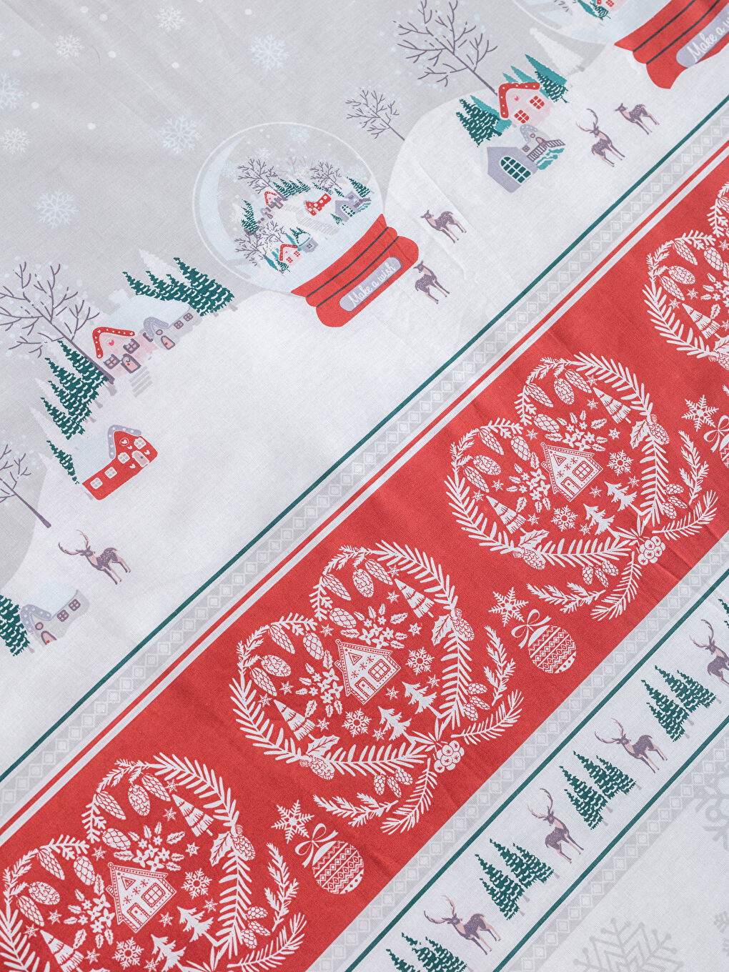 Weihnachtliches Einzelbett-Bettbezug-Set mit Druck und Kissenbezug-3