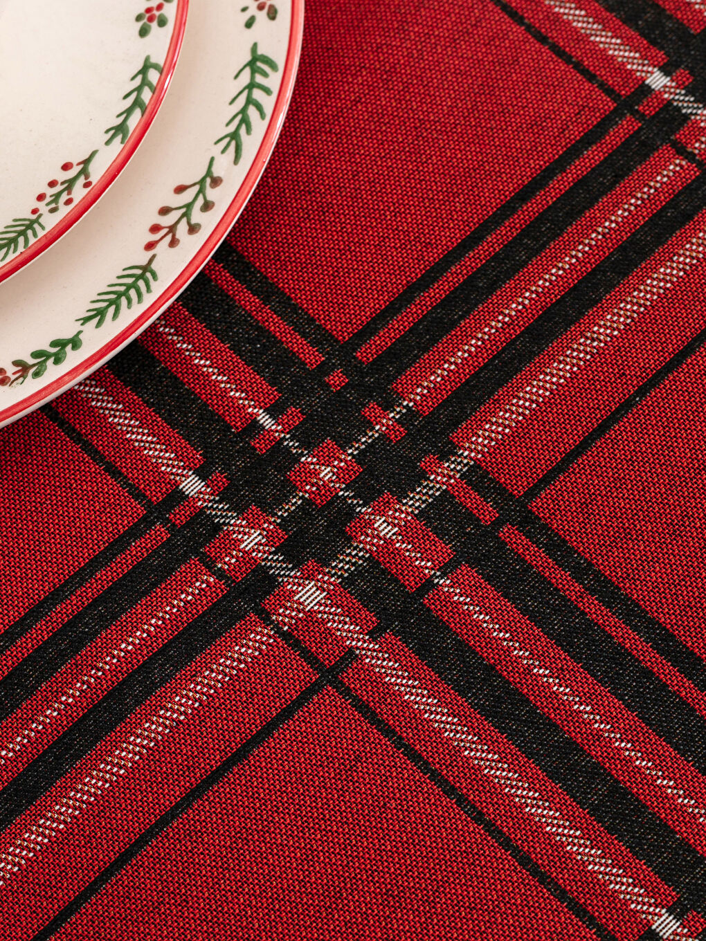 LCW HOME Christmas Themed Plaid Patterned Tapestry Runner 45x120 Cm -W1HS24Z8-F9C