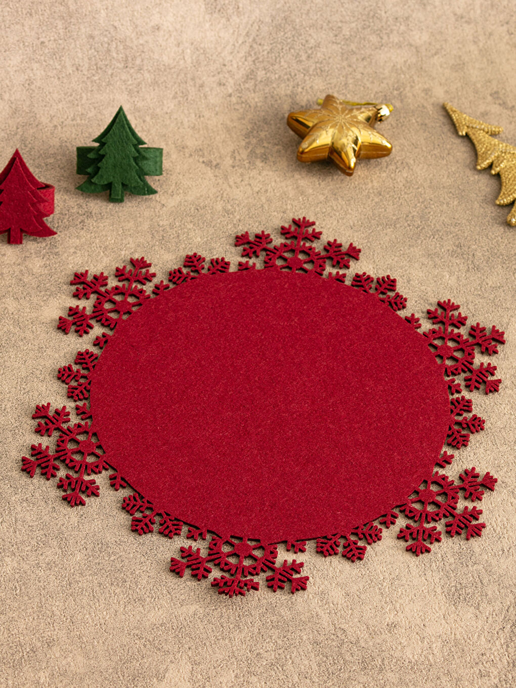 Christmas Themed Patterned Flat Felt Placemat