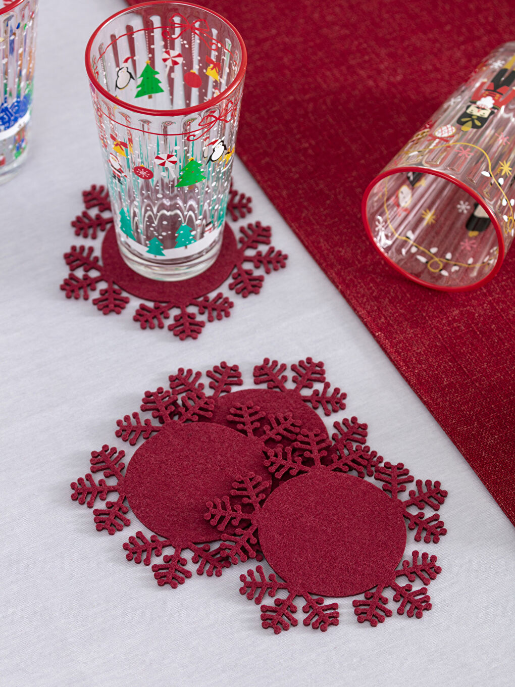 Patterned Felt Coaster Set of 4-1