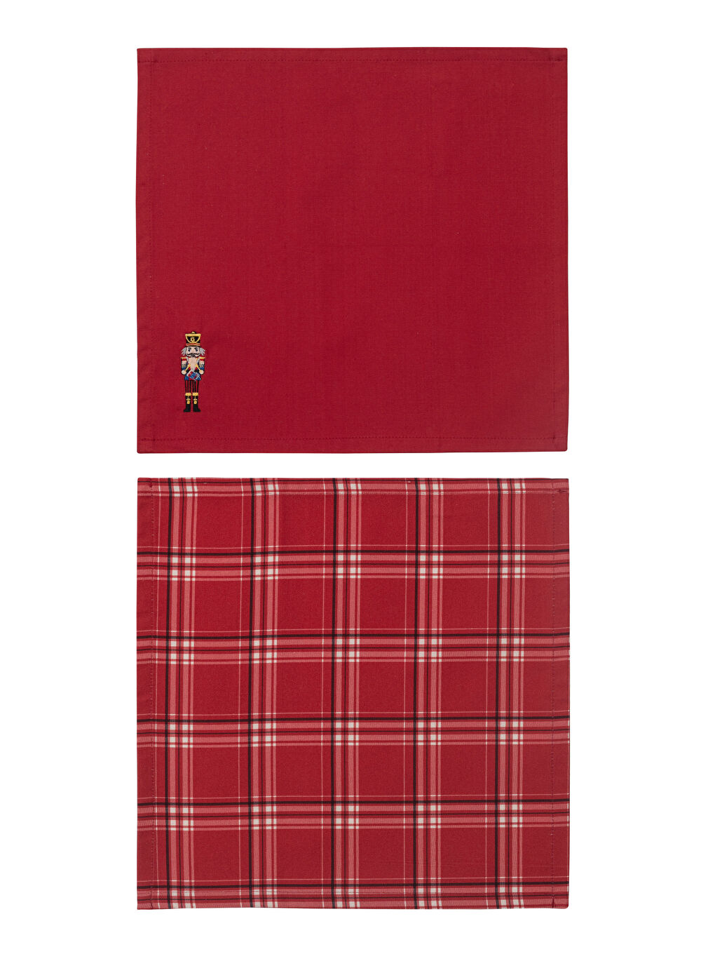 LCW HOME Christmas Themed Embroidery Detailed Linen Look Napkin 40x40 Cm -W1HS34Z8-LTQ