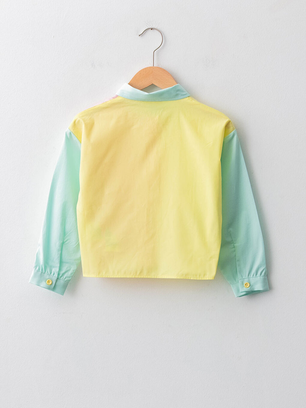 Color Block Long Sleeve Girl's Shirt-1