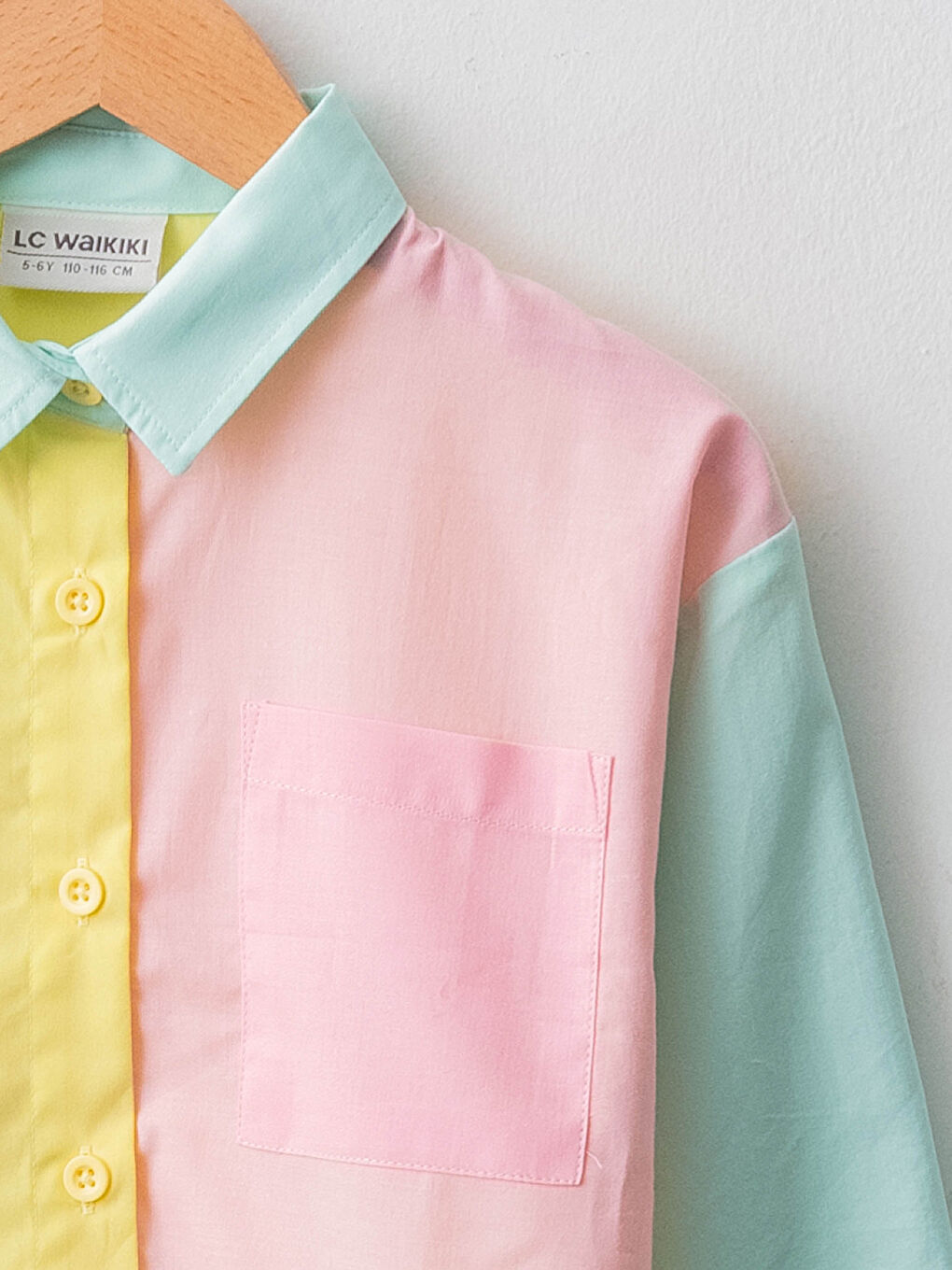 Color Block Long Sleeve Girl's Shirt-2