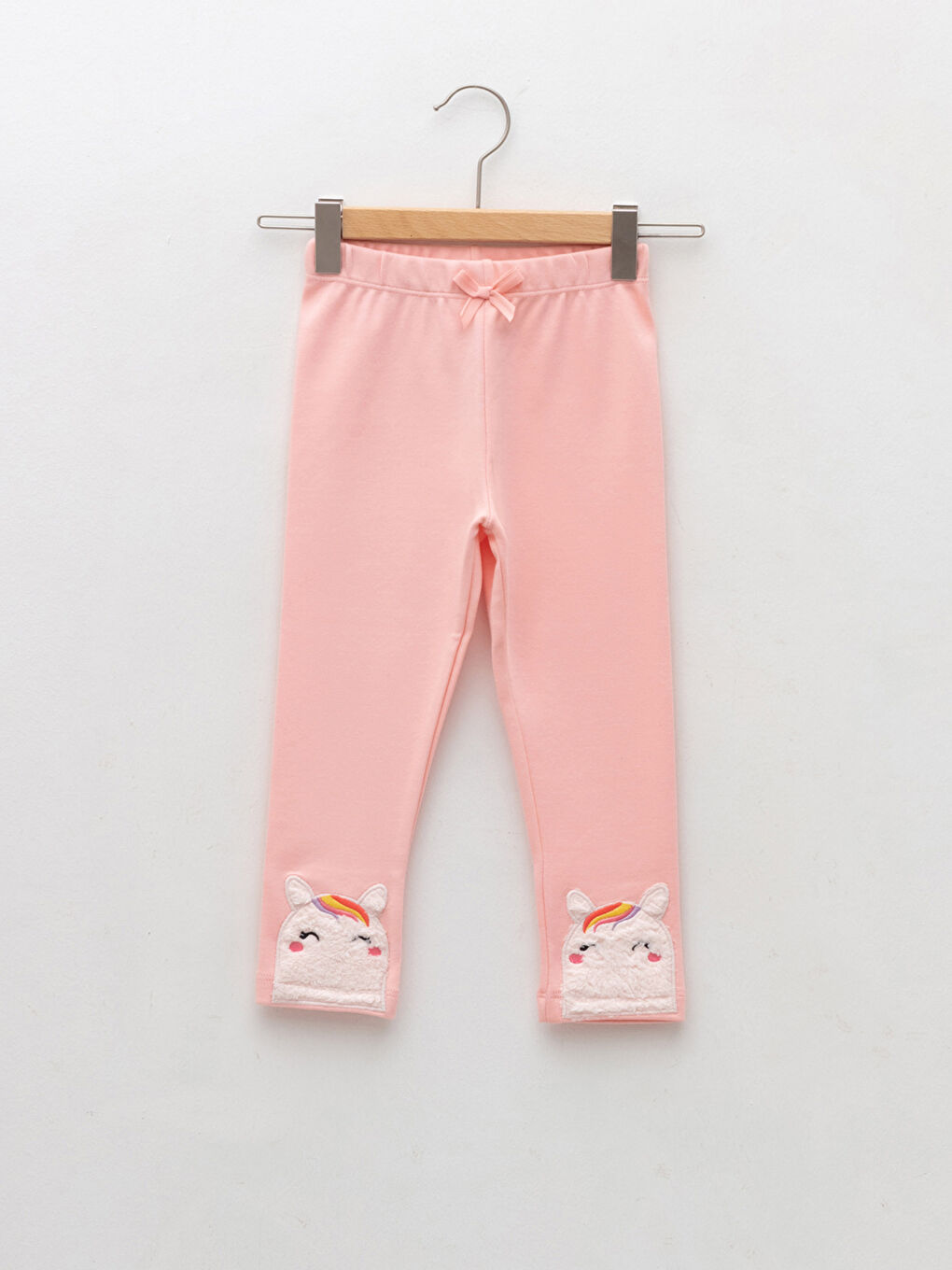 Beli Lastikli Nakış Detaylı Kız Bebek Tayt