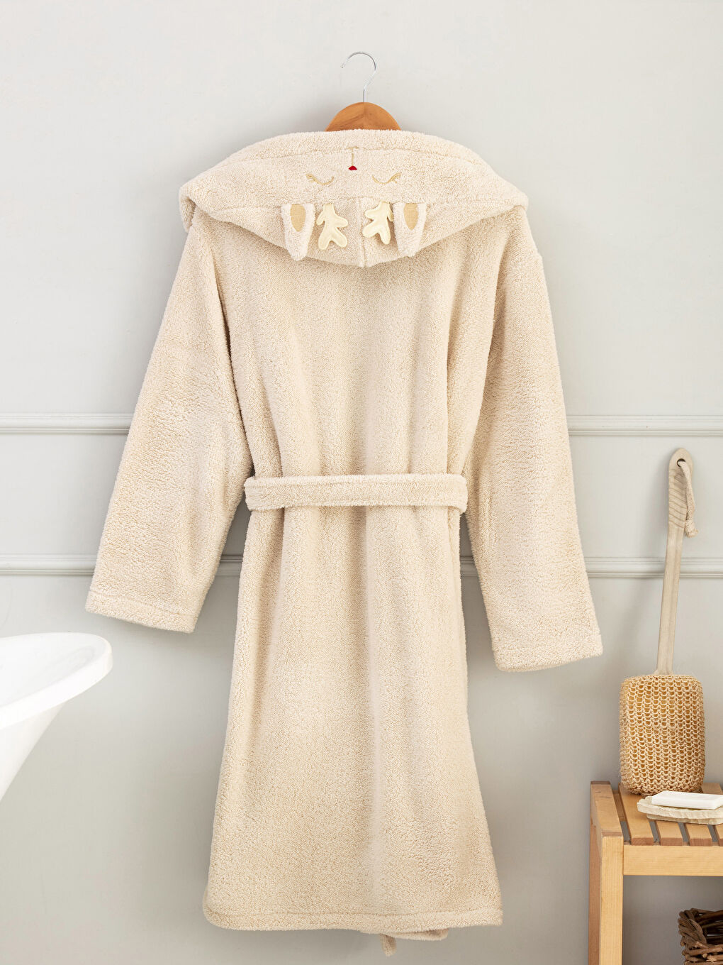 LCW HOME Long Women's Dressing Gown with Hood -W1HY26Z8-GCU