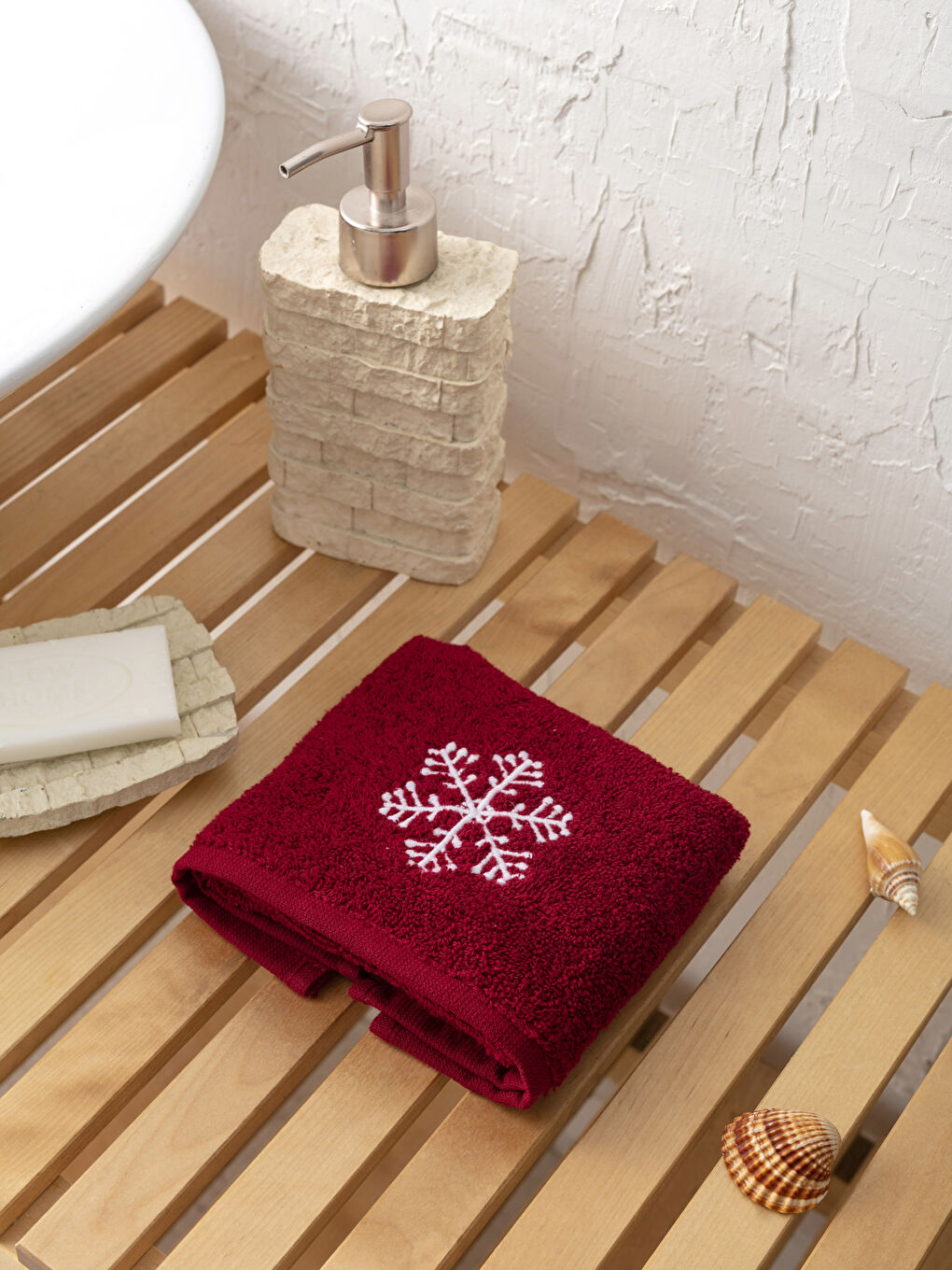 LCW HOME Embroidery Detailed Curl Hand Towel 30x50 Cm -W1I196Z8-HLG