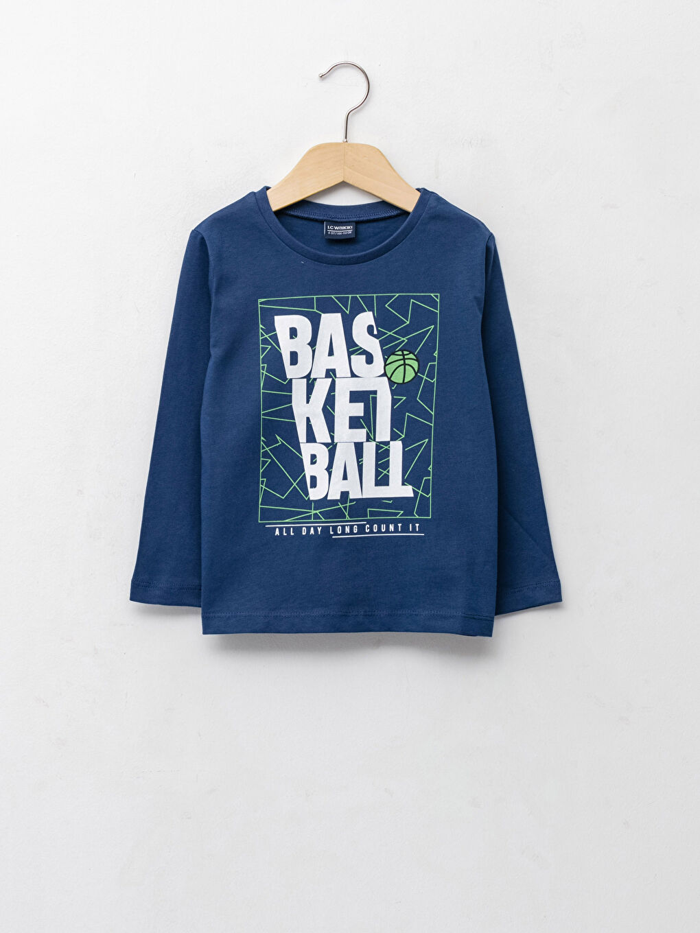 Crew Neck Printed Long Sleeve Boys' T-Shirt