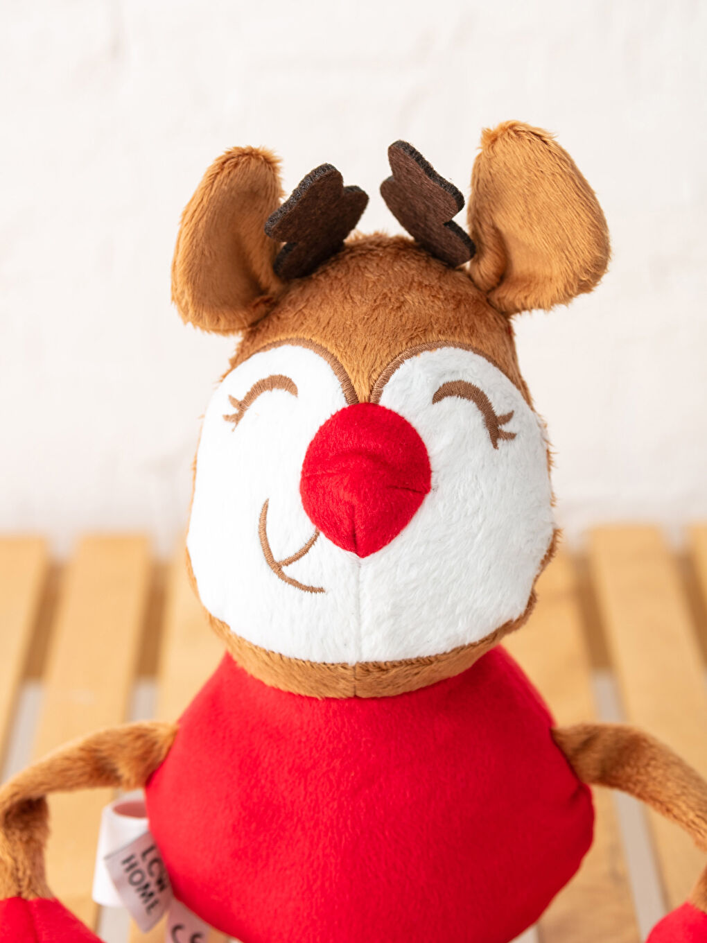 LCW HOME Embroidery Detailed Filled Baby Plush Deer Throw Pillow 14x37 Cm -W1I344Z1-F9C