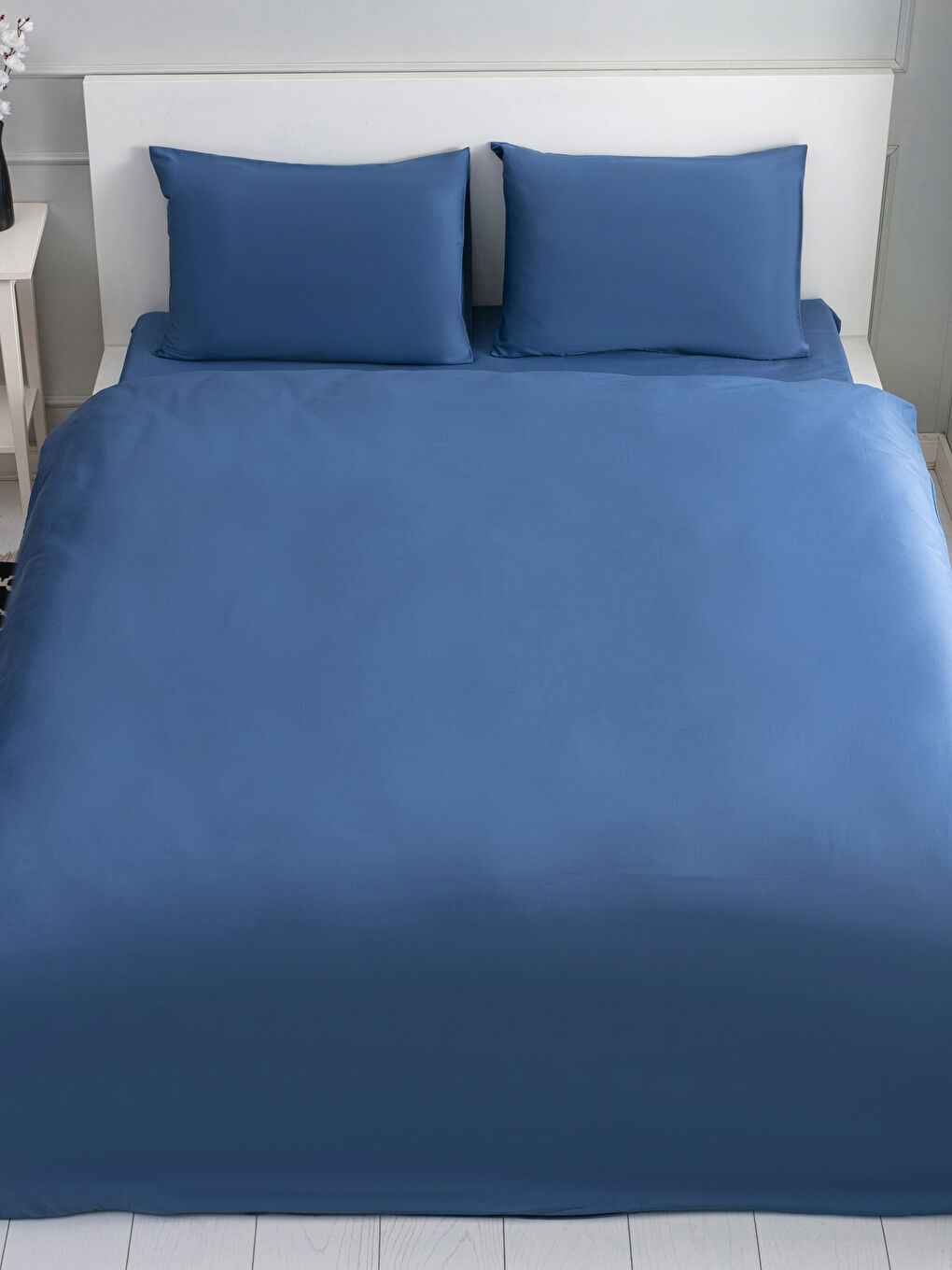 مجموعة غطاء لحاف مزدوج سادة ستان-2