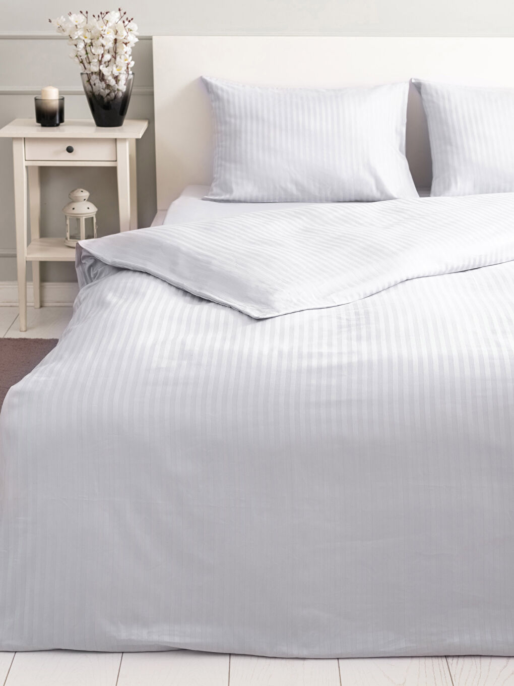 Plain Cotton Satin Double Duvet Cover Set