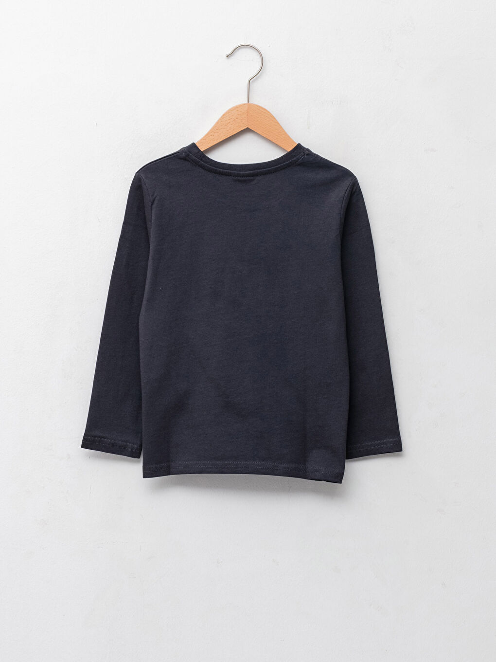 Bisiklet Yaka Baskılı Uzun Kollu Erkek Çocuk Tişört-1