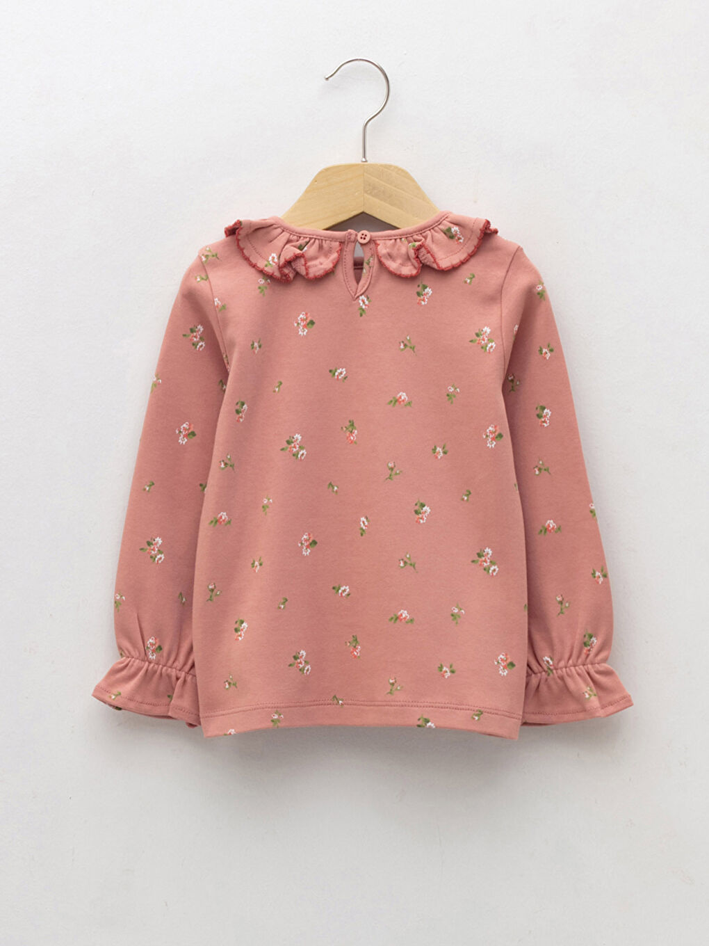 Crew Neck Long Sleeve Patterned Baby Girl T-Shirt-1