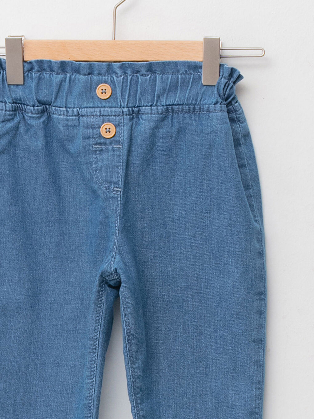 LCW baby Beli Lastikli Basic Kız Bebek Astarlı Mom Jean Pantolon -W1IE44Z1-507