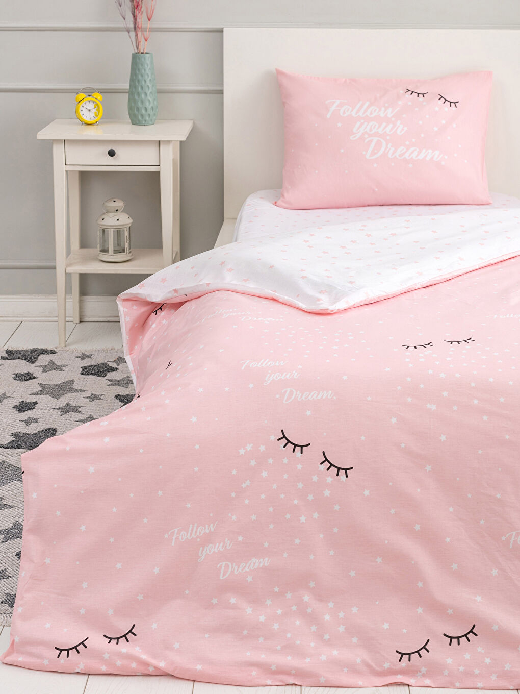 Lcw Home Parure Housse de Couette Imprimée Tissée pour Filles -W1IH75Z4-LT4
