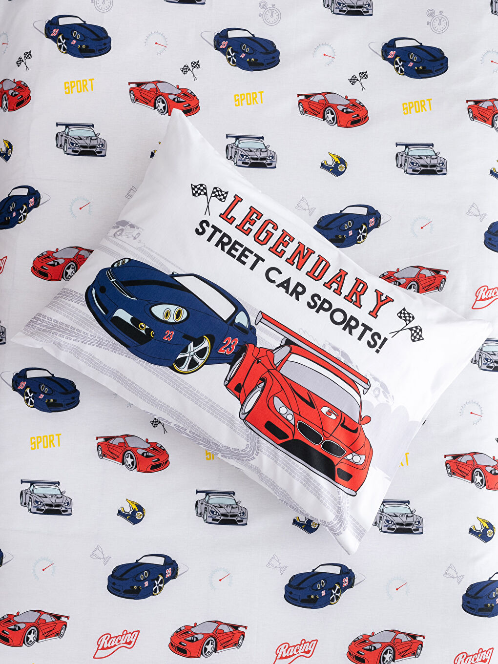 Parure de Housse de Couette Tissée Imprimée Voitures pour Garçons-1