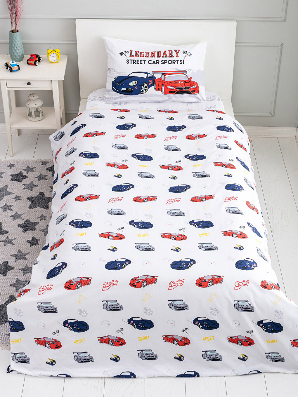 Parure de Housse de Couette Tissée Imprimée Voitures pour Garçons-2