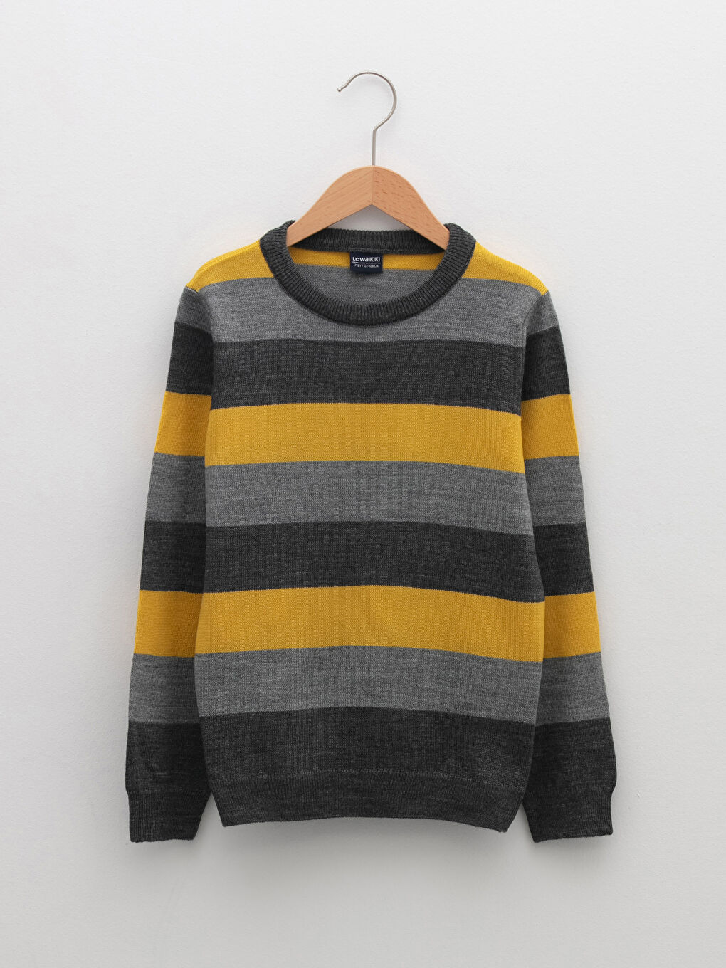 LCW Kids Crew Neck Striped Long Sleeve Boy Thin Tricot Sweater -W1II32Z4-FUV