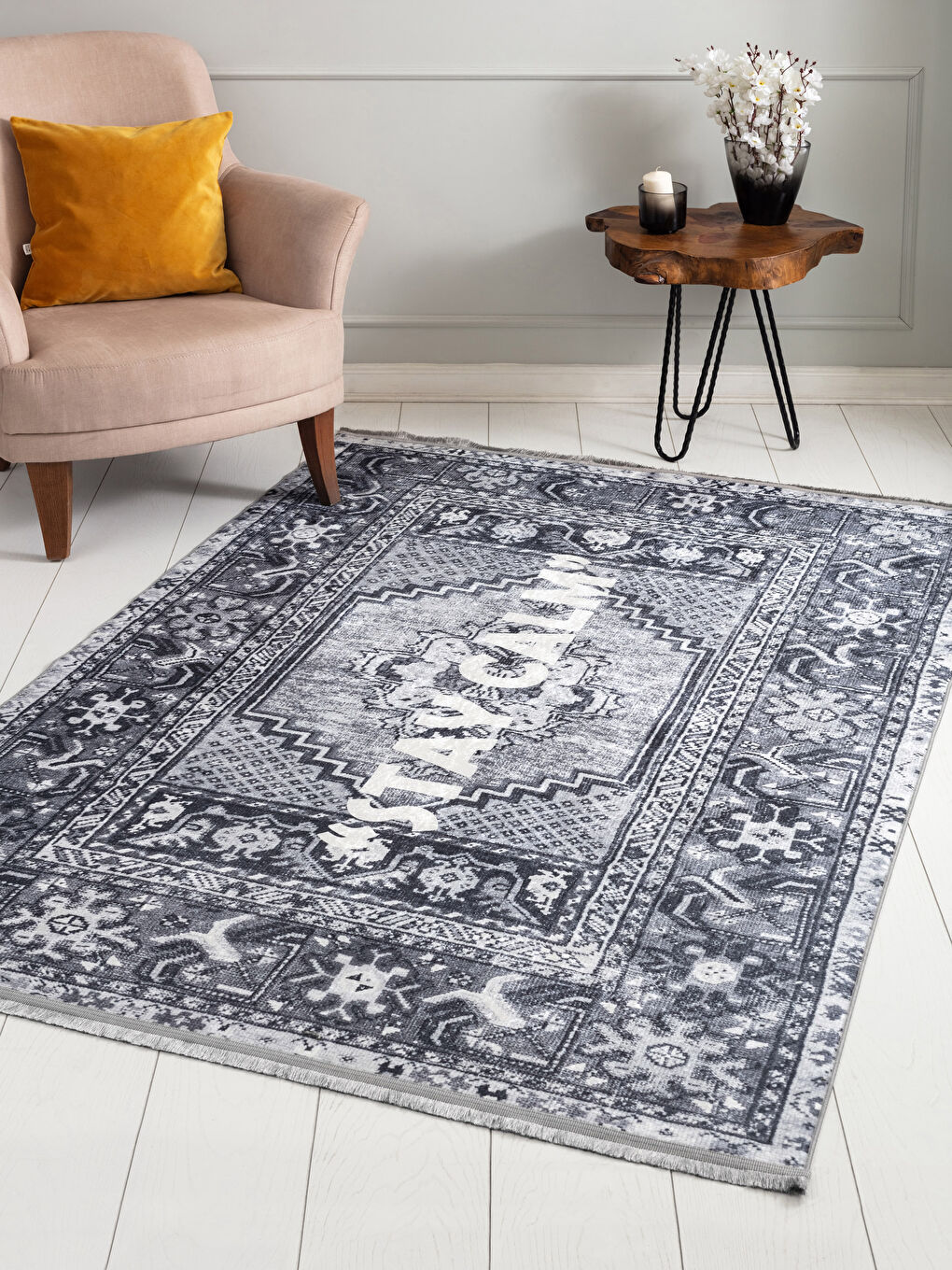 LCW HOME Patterned Tasseled Carpet 140x200 Cm -W1II85Z8-F9C