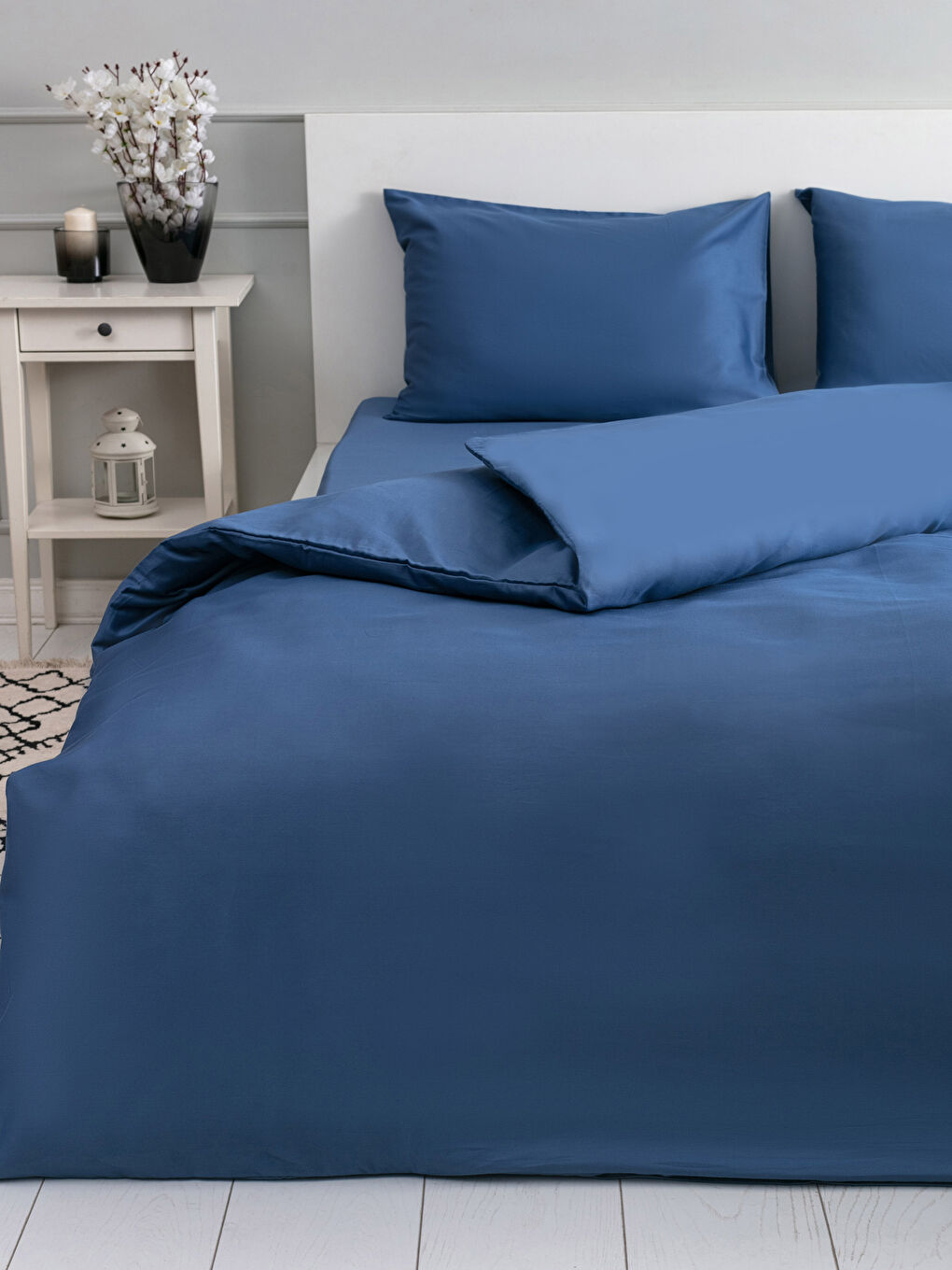 King Size Plain Satin Duvet Cover Set