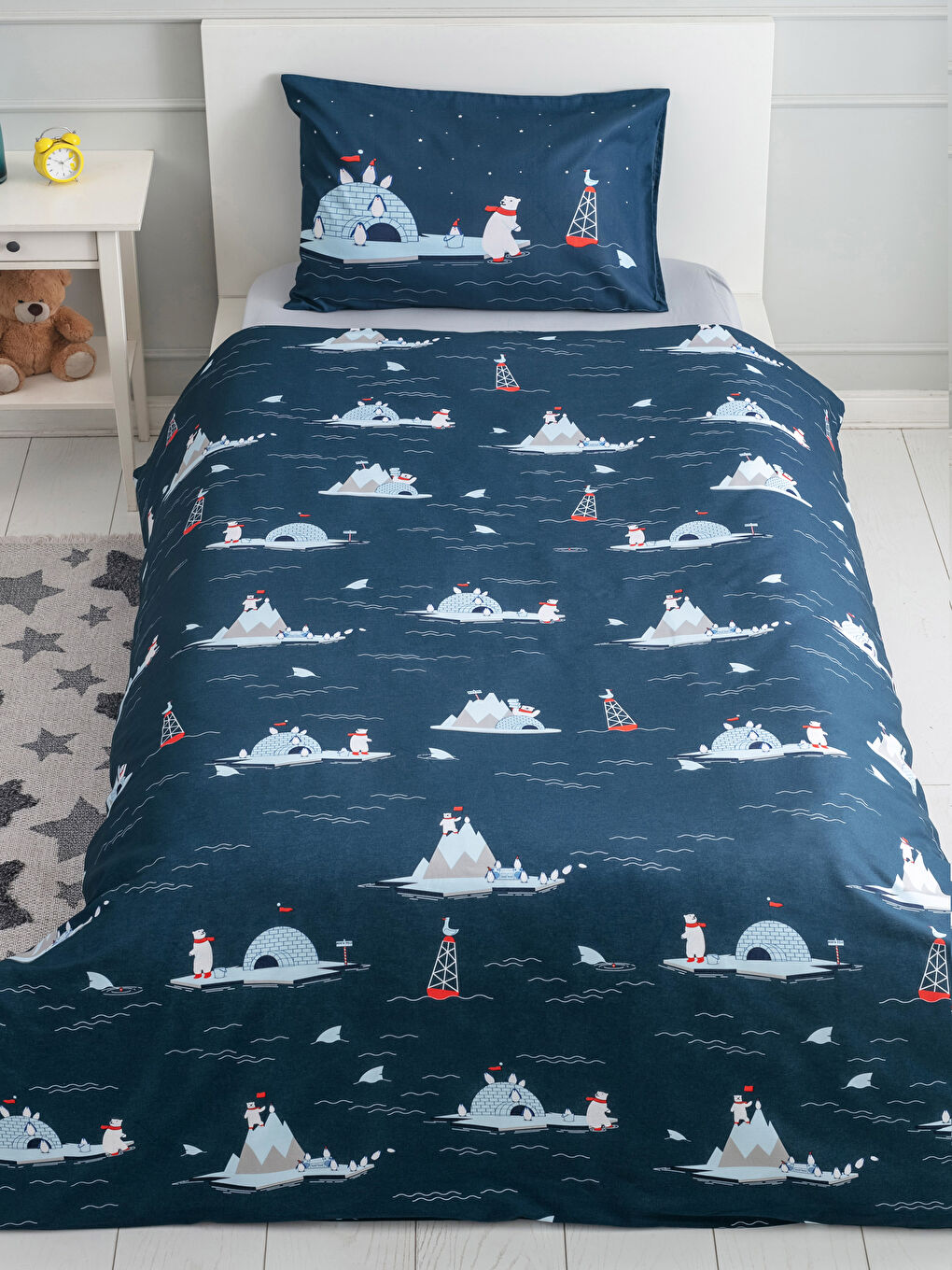 Karışık Tek Kişilik Desenli Dokuma Erkek Çocuk Nevresim Takımı-2