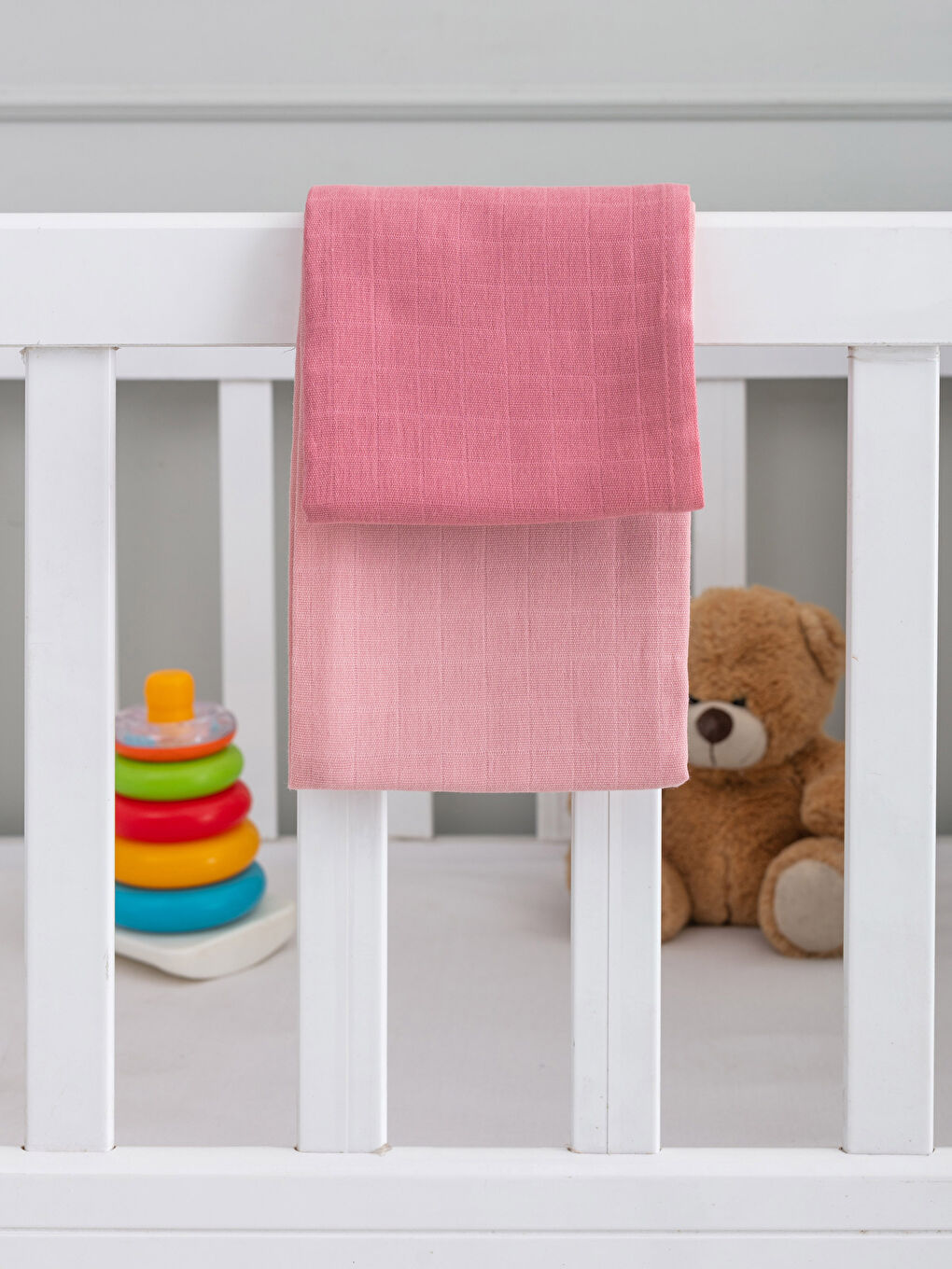 Basic Pamuklu Kız Bebek Müslin Bez 2'li