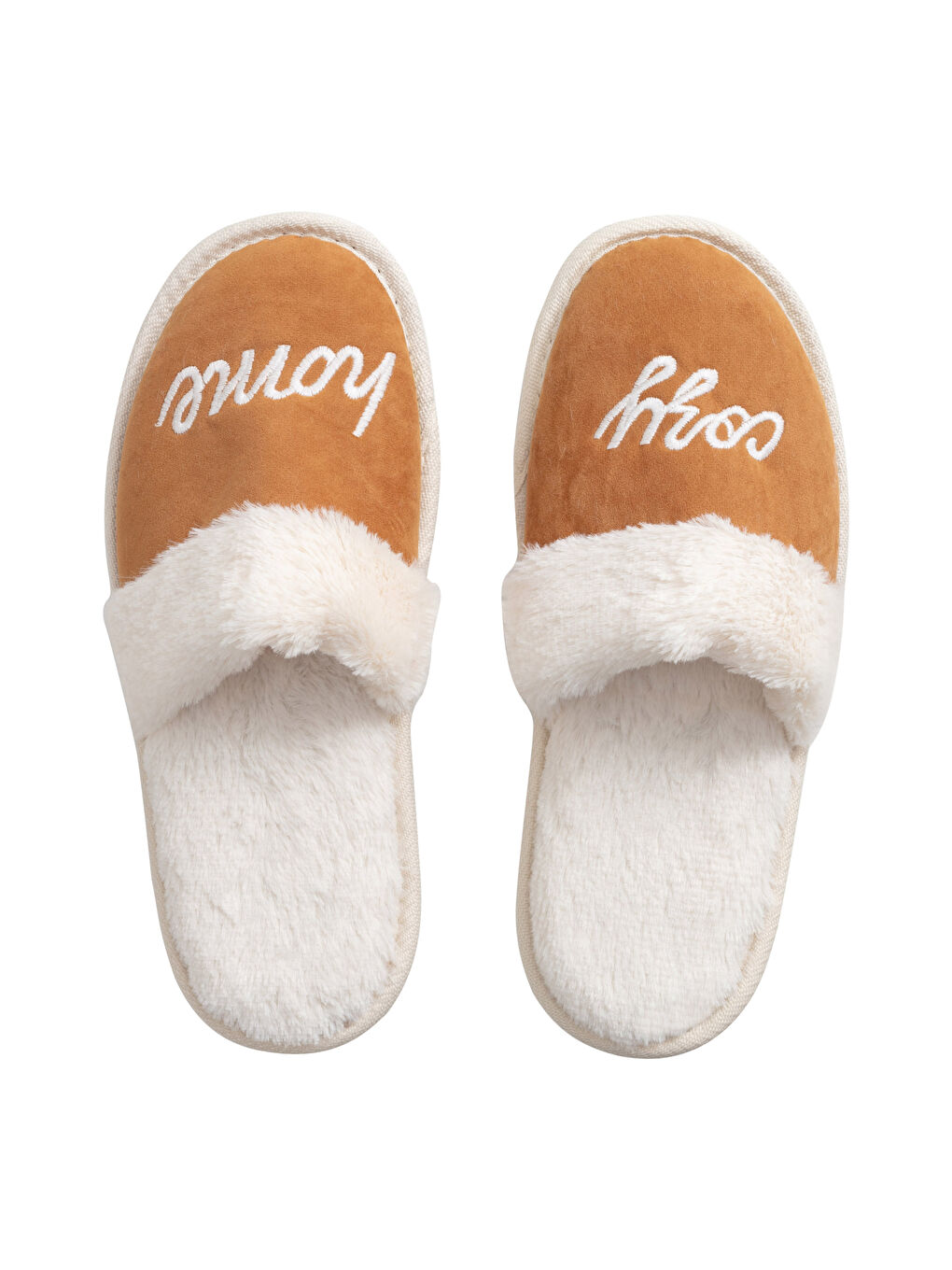 Kahverengi Süet Yazı Nakışlı Kadın Ev Terliği-3