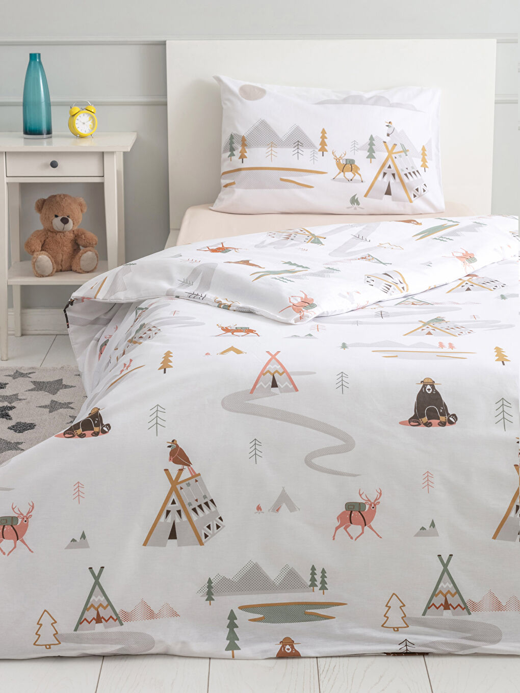 Lcw Home Parure de Housse de Couette Garçons Tissée à Motif Unique -W1J004Z4-F9C
