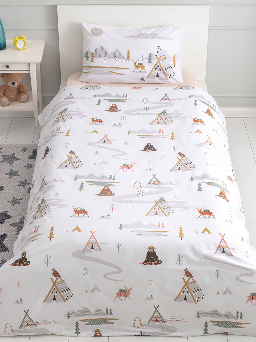 Lcw Home Parure de Housse de Couette Garçons Tissée à Motif Unique -W1J004Z4-F9C