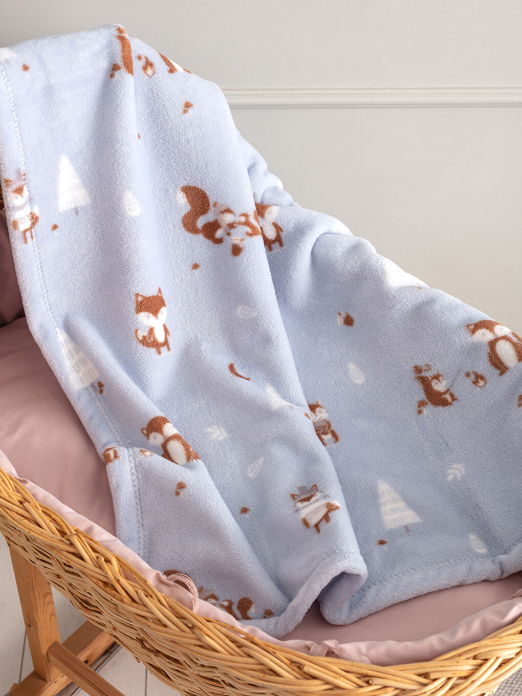 Couverture Bébé Imprimée en Velours Doux 90x110 Cm