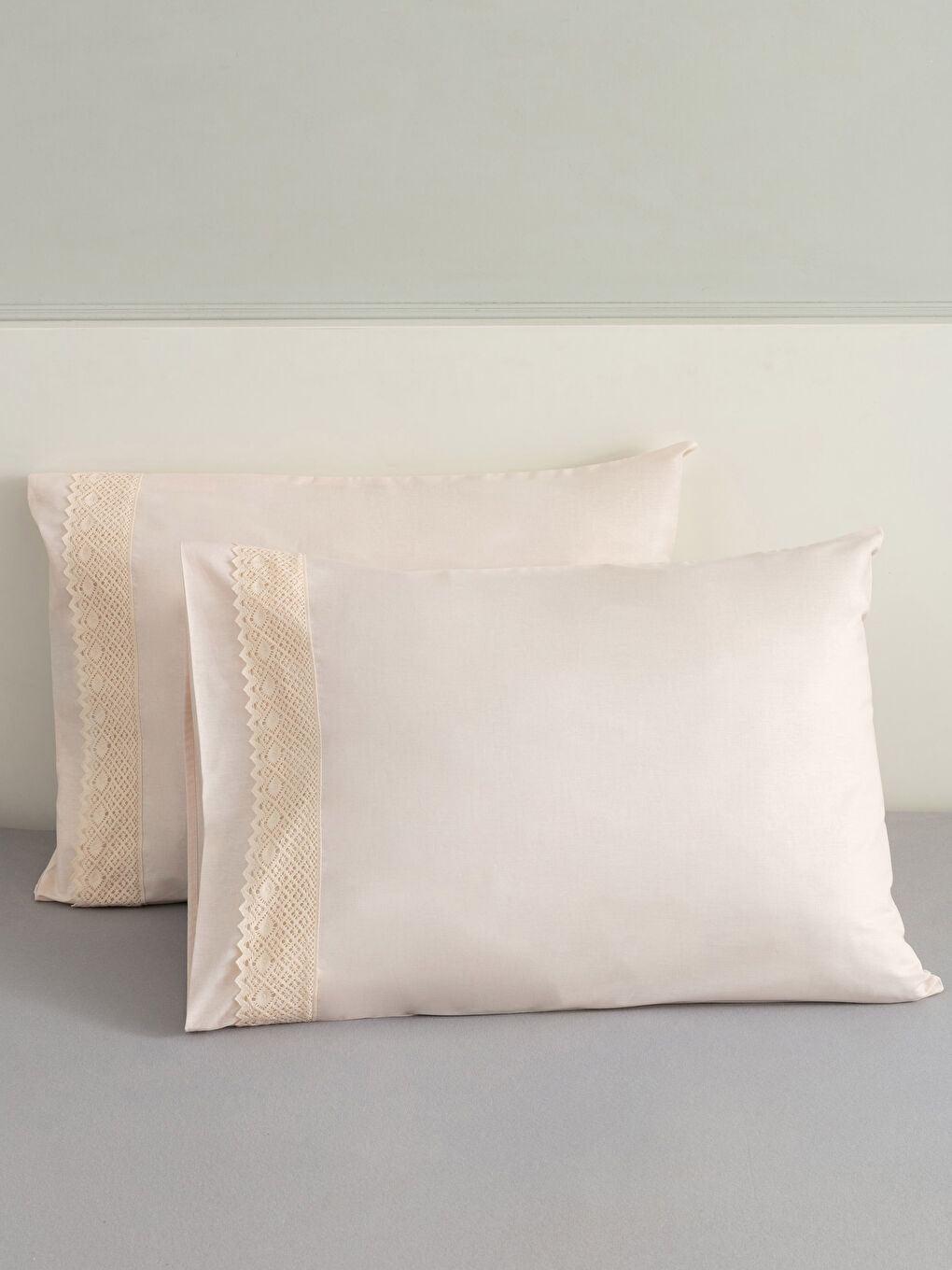 LCW HOME Lace Detailed Woven Pillow Cover 2 Pack 50x70 Cm -W1J217Z8-D2Y