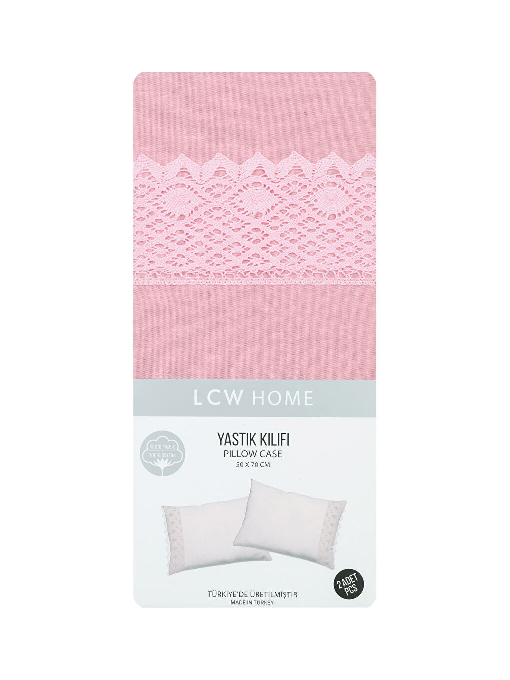 LCW HOME Jastučnice sa čipkom 2 kom 50x70 cm -W1J217Z8-FTG