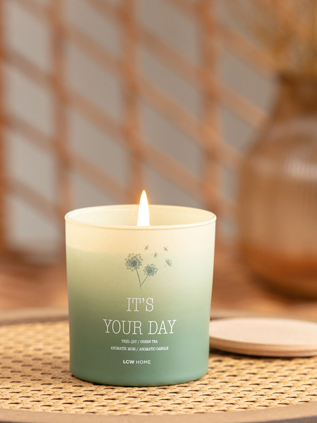 LCW HOME Text Printed Glass Decorative Candle 210 Gr -W1J282Z8-LRP