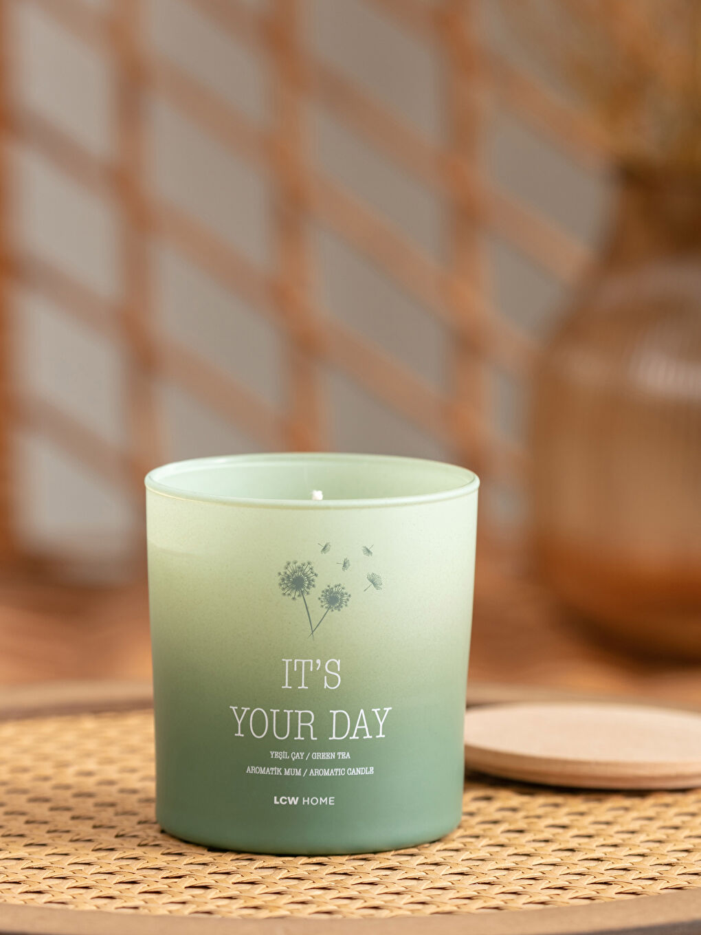 LCW HOME Text Printed Glass Decorative Candle 210 Gr -W1J282Z8-LRP