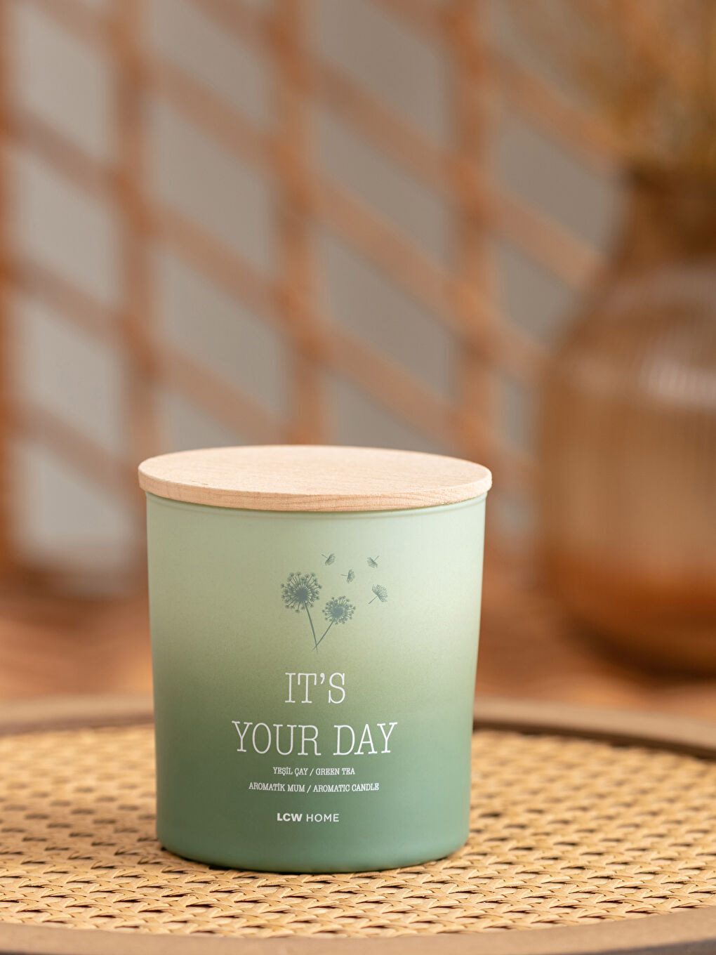LCW HOME Text Printed Glass Decorative Candle 210 Gr -W1J282Z8-LRP