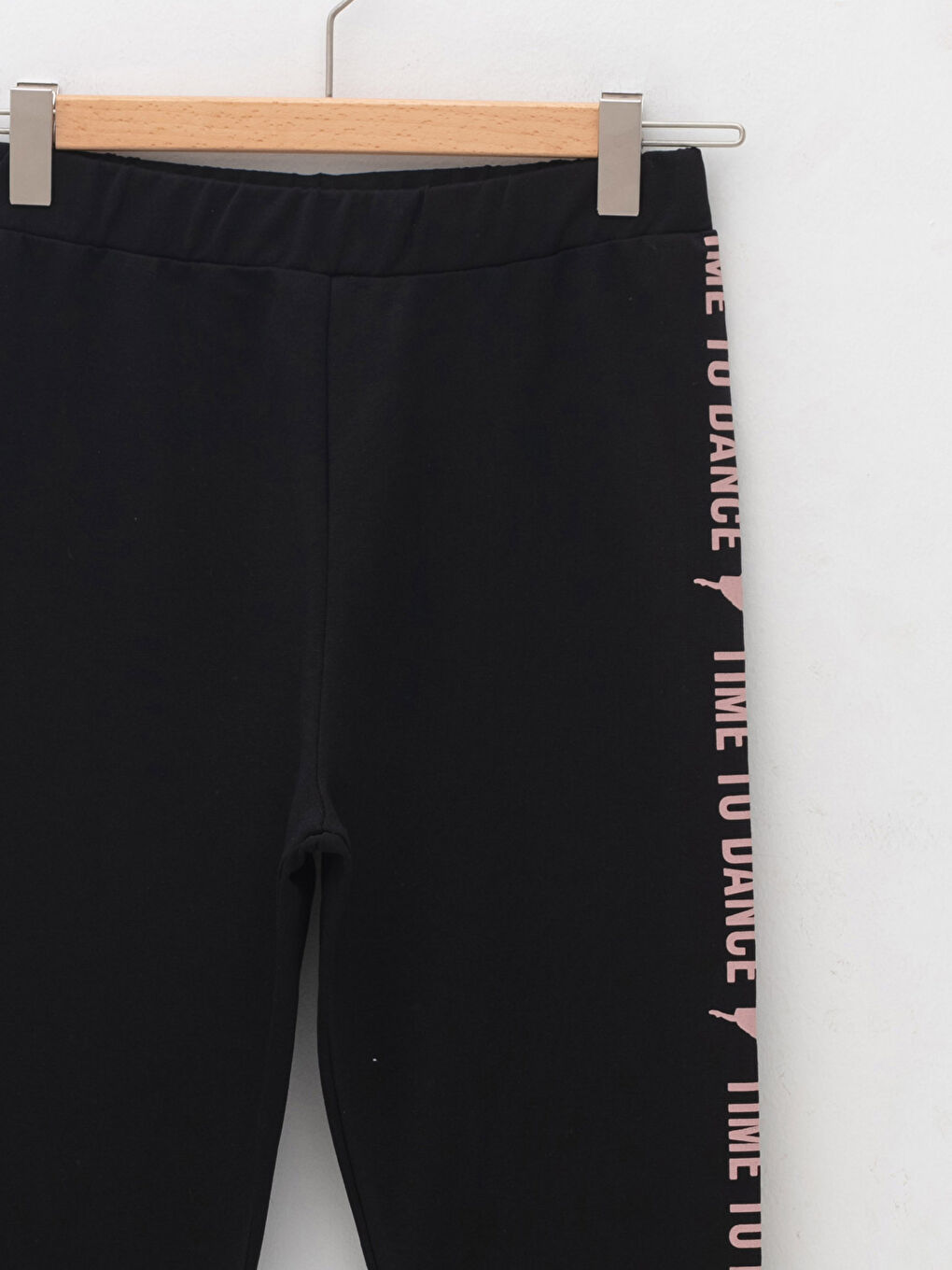 بنطلون ليجن بناتي قطن مطبوع بكتابة على الخصر المطاطي-2