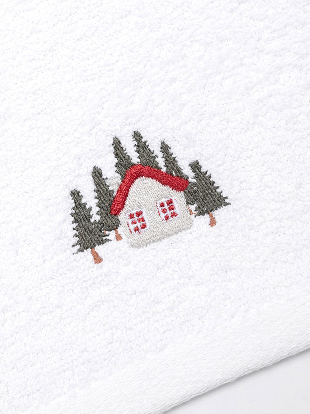 LCW HOME New Year Themed Embroidery Detailed Boucle Hand Towel 30x50 Cm -W1JA40Z8-J5E