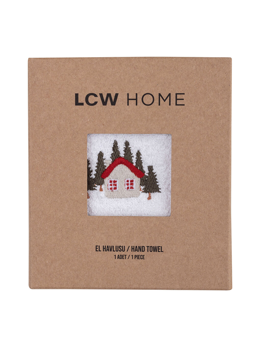 LCW HOME New Year Themed Embroidery Detailed Boucle Hand Towel 30x50 Cm -W1JA40Z8-J5E