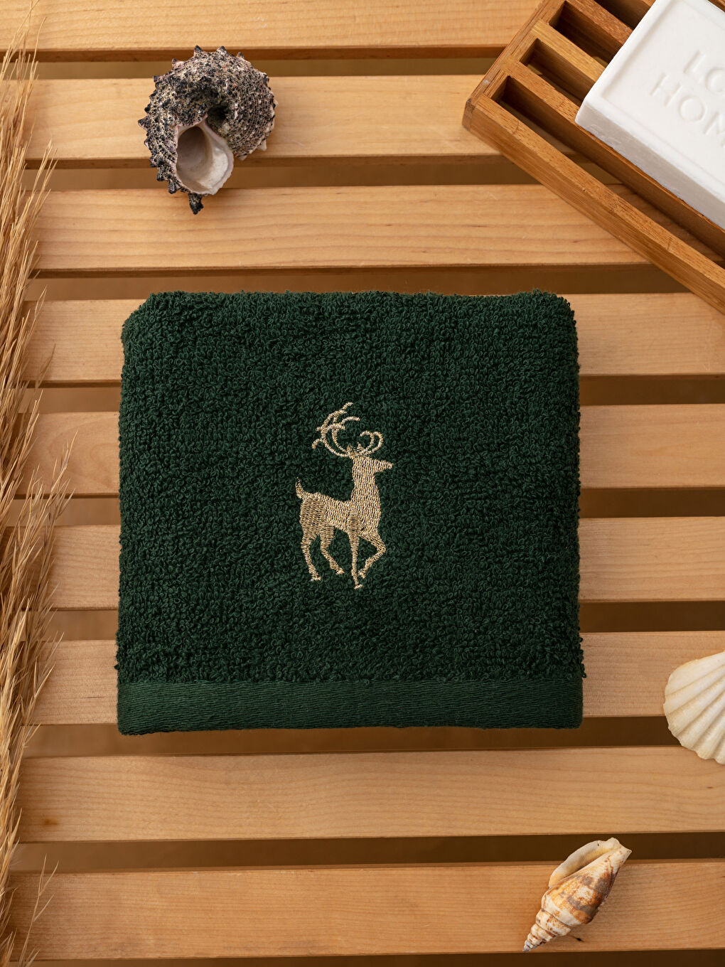 LCW HOME New Year Themed Embroidery Detailed Boucle Hand Towel 30x50 Cm -W1JA43Z8-QR5