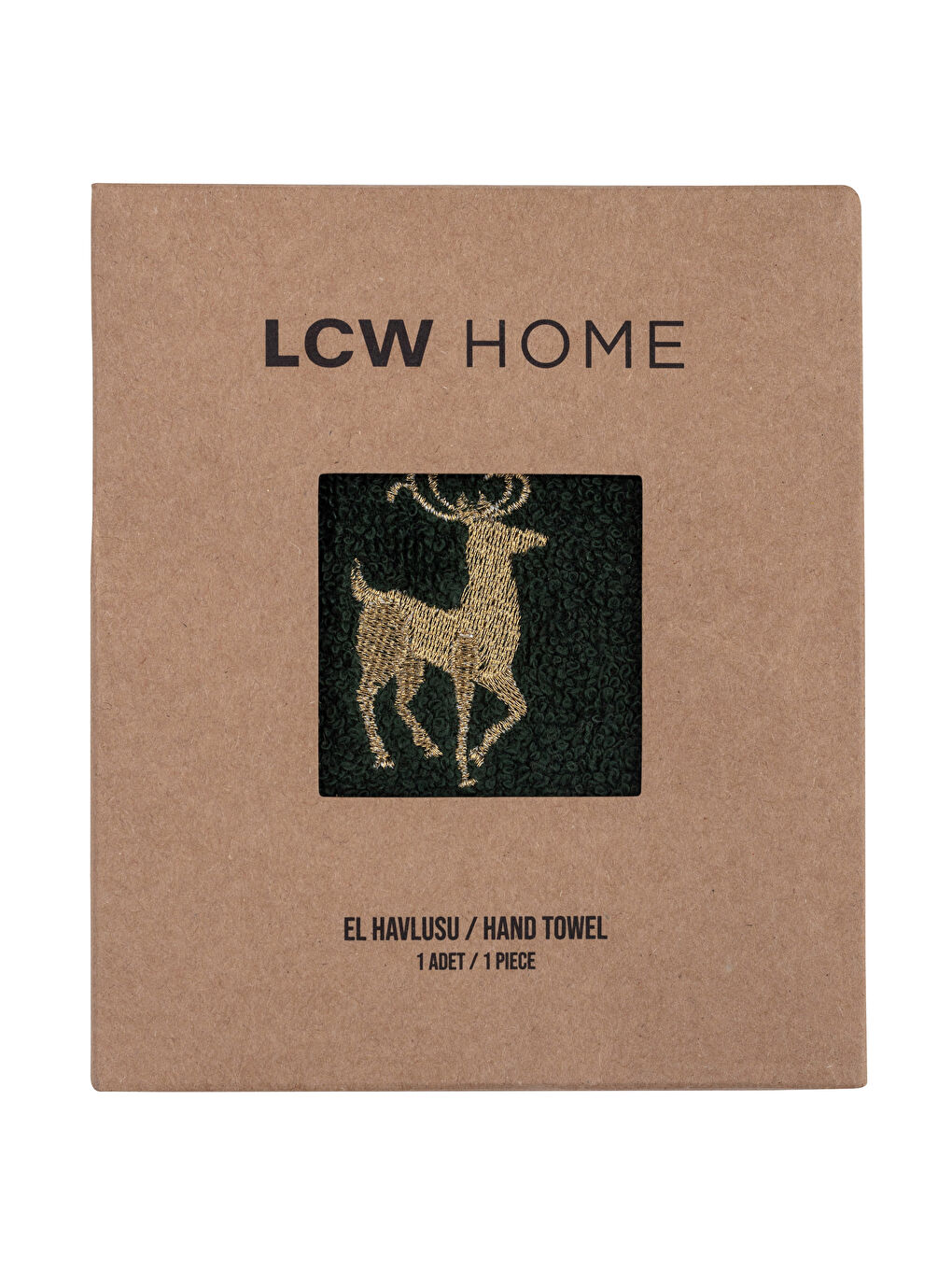 LCW HOME New Year Themed Embroidery Detailed Boucle Hand Towel 30x50 Cm -W1JA43Z8-QR5