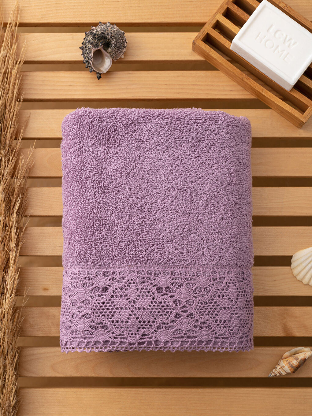 Lace Detailed Curl Face Towel 50x80 Cm-1