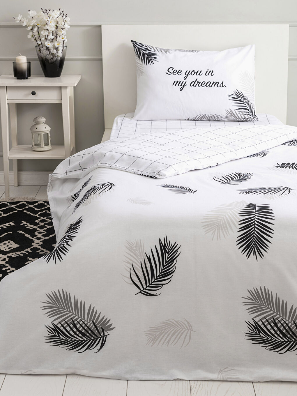 LCW HOME Single Double Sided Printed Woven Duvet Cover and Pillowcase -W1JB17Z8-F9C