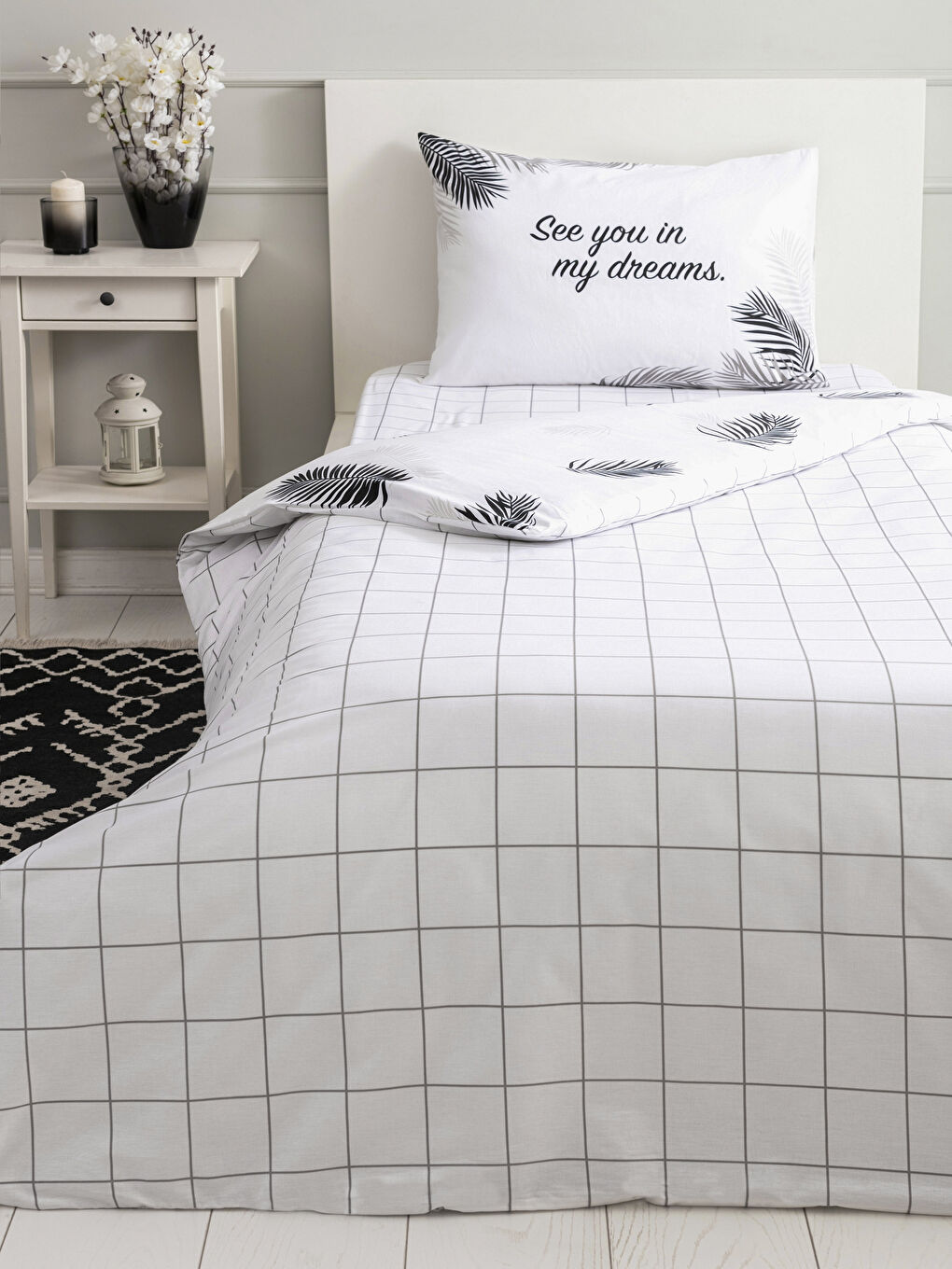 LCW HOME Single Double Sided Printed Woven Duvet Cover and Pillowcase -W1JB17Z8-F9C