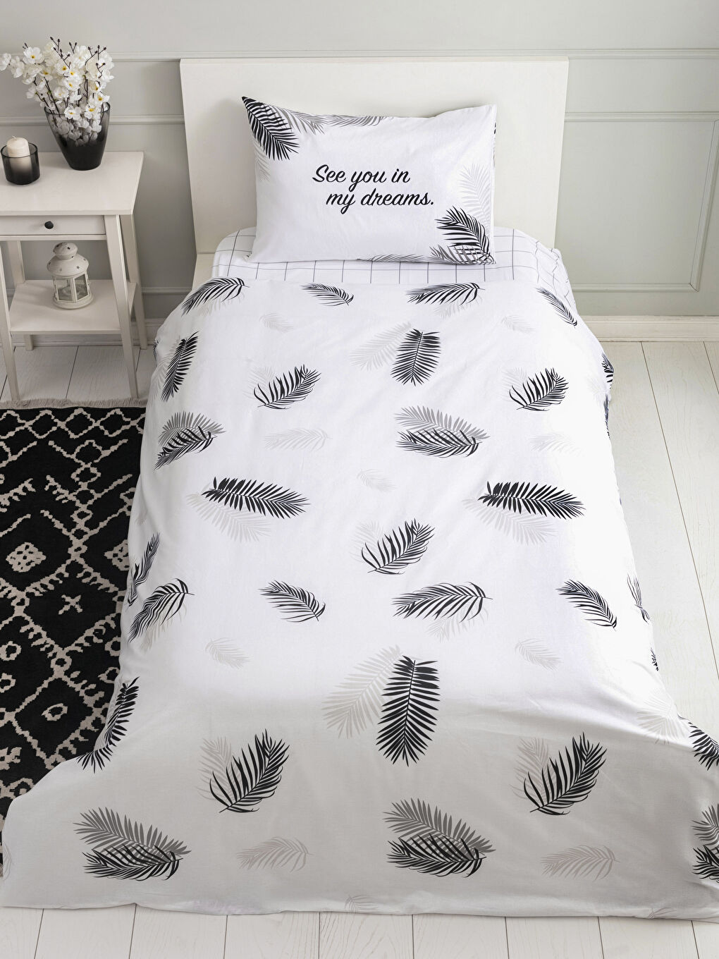 LCW HOME Single Double Sided Printed Woven Duvet Cover and Pillowcase -W1JB17Z8-F9C